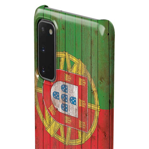 Portuguese Flag Dark Wood Galaxy S20 Lite Case
